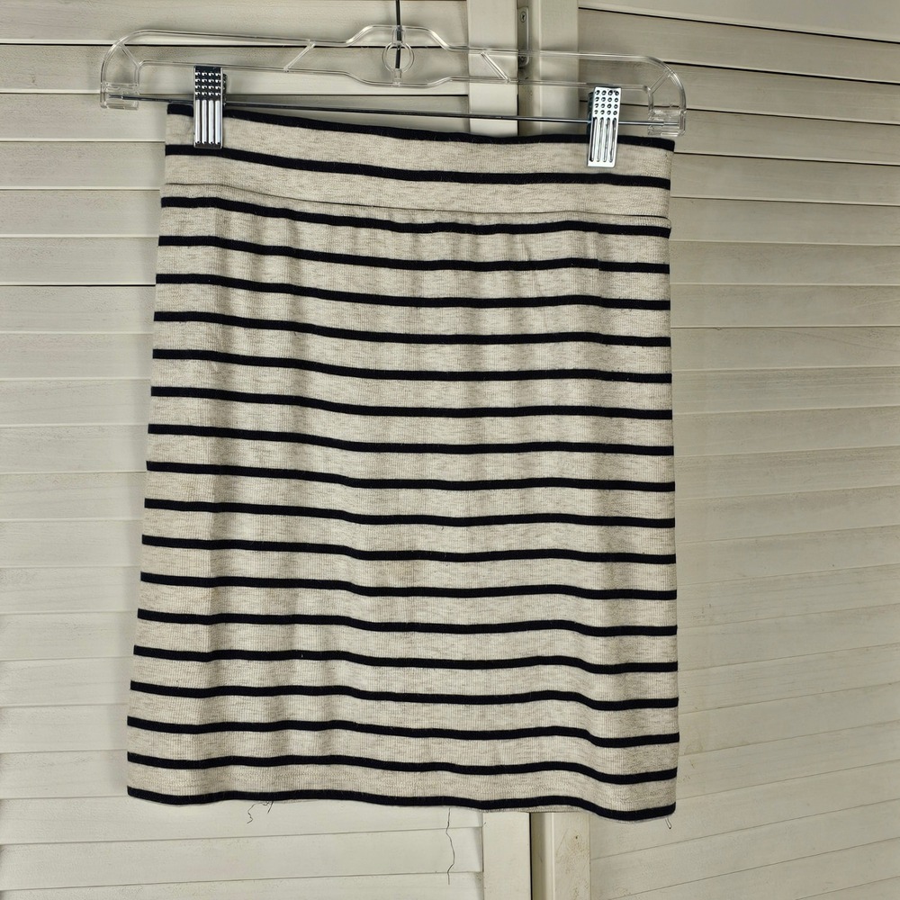 ATM Anthony Thomas Melillo Womens Gray Navy Striped Skirt Small